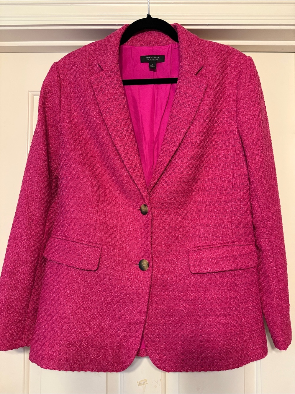 Ann Taylor Hot Pink Bouclé Blazer